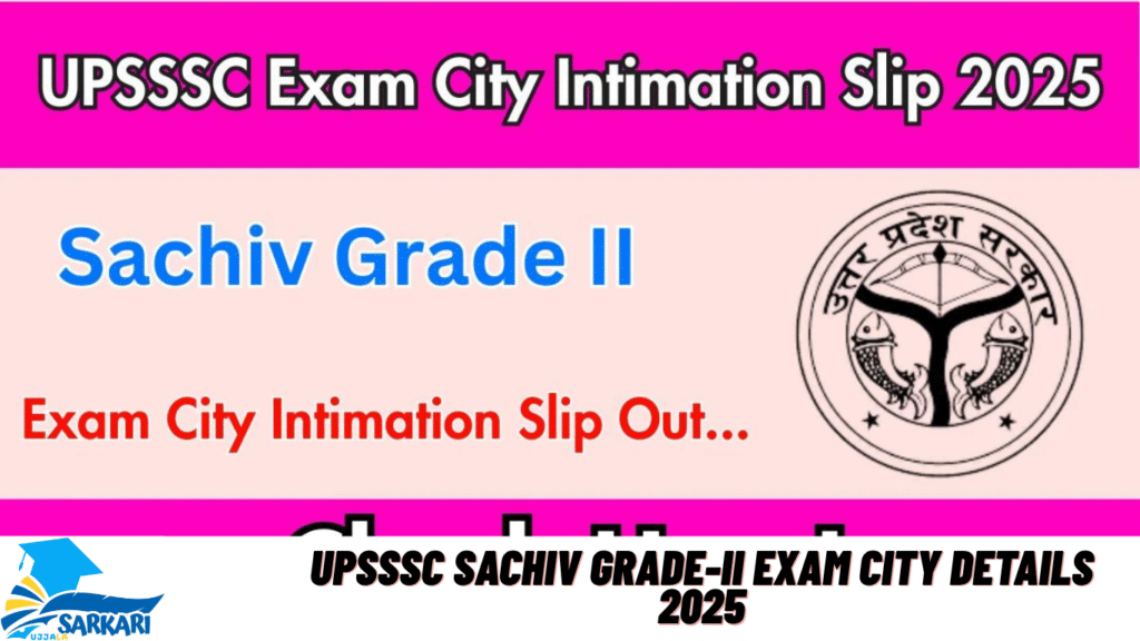 UPSSSC Sachiv Grade-II Exam City Details 2025