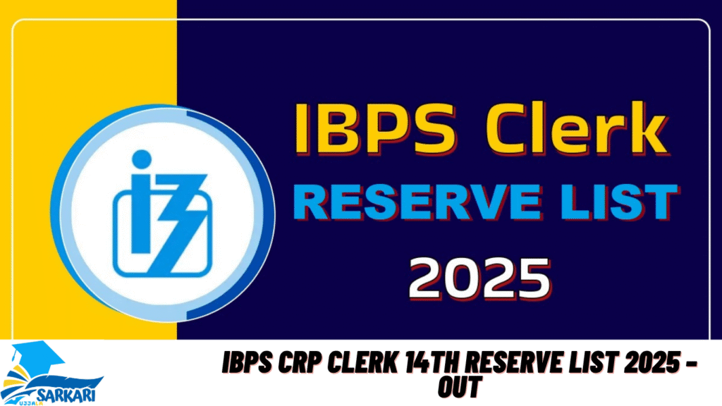 IBPS CRP Clerk 14th Reserve List 2025 – Out