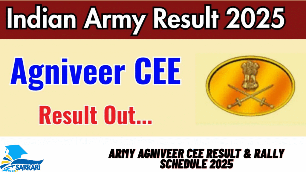 Army Agniveer CEE Result & Rally Schedule 2025