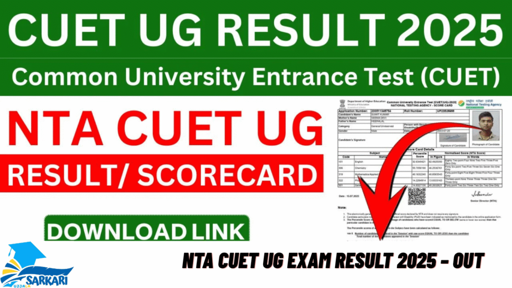 NTA CUET UG Exam Result 2025 – Out