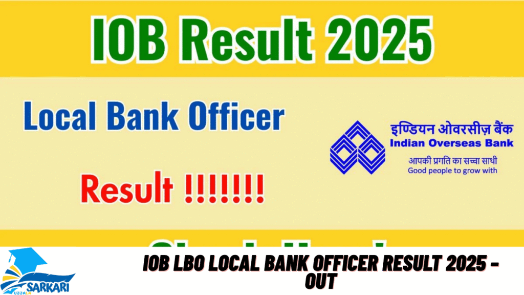 IOB LBO Local Bank Officer Result 2025 – Out