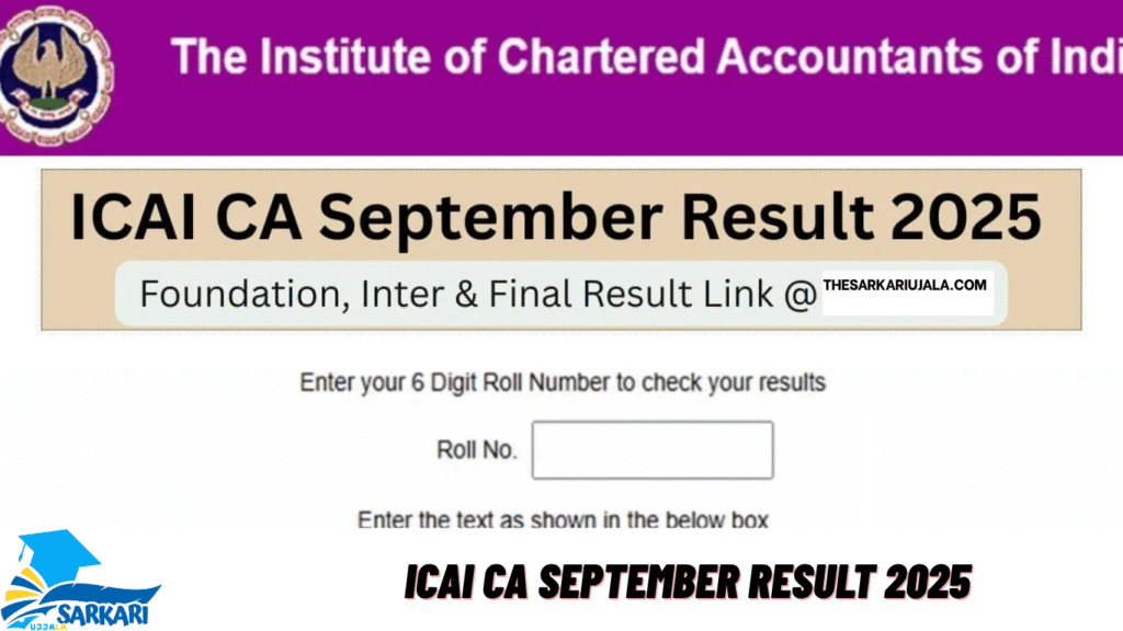 ICAI CA September Result 2025