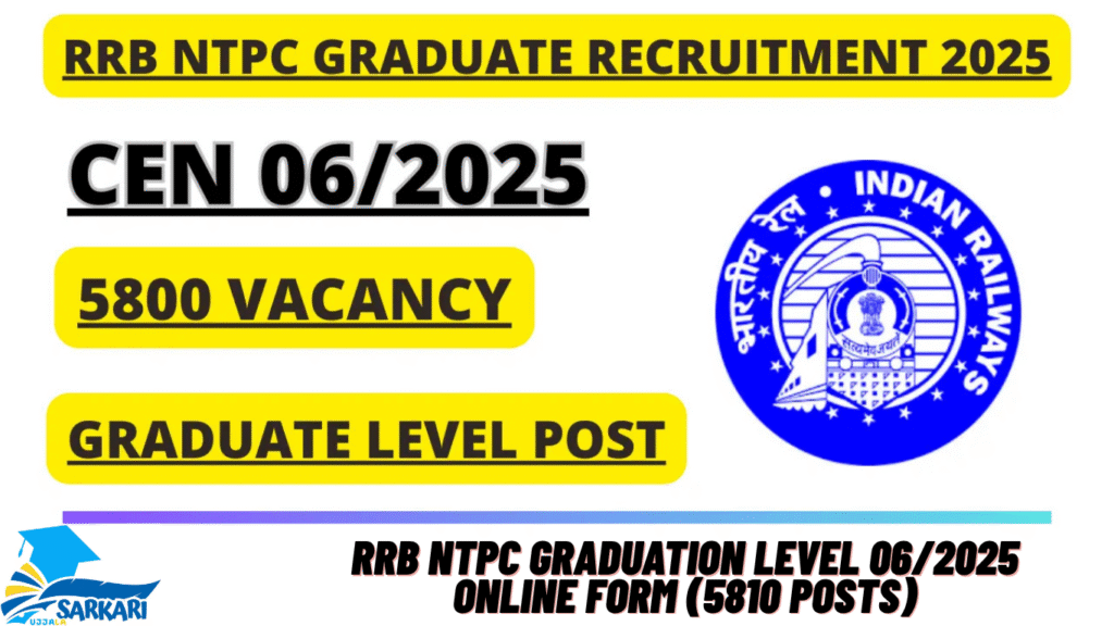 RRB NTPC Graduation Level 06/2025 Online Form (5810 Posts)