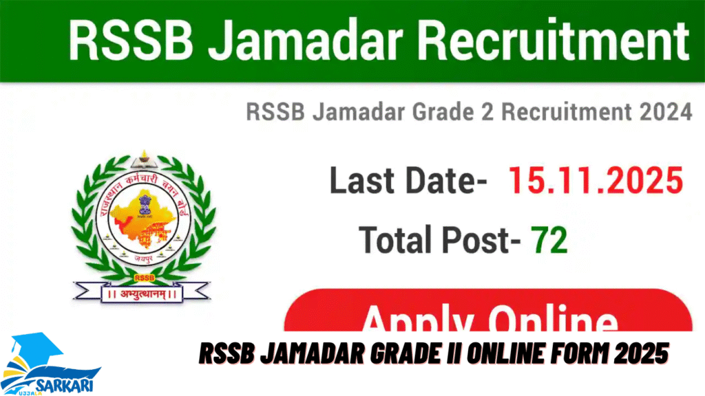 RSSB Jamadar Grade II Online Form 2025