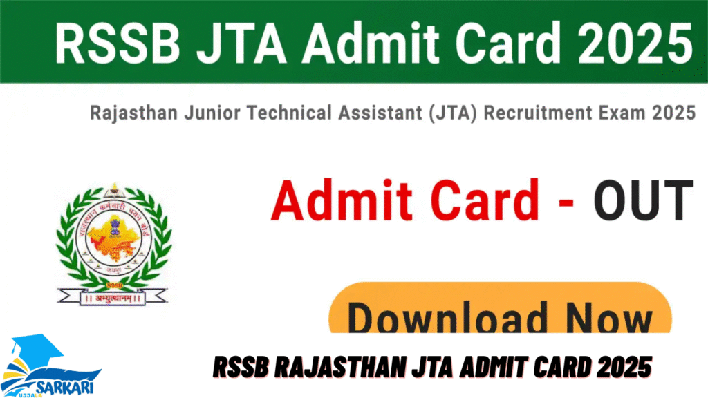 RSSB Rajasthan JTA Admit Card 2025