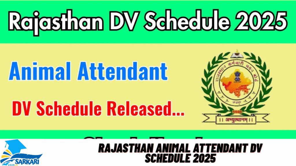 Rajasthan Animal Attendant DV Schedule 2025