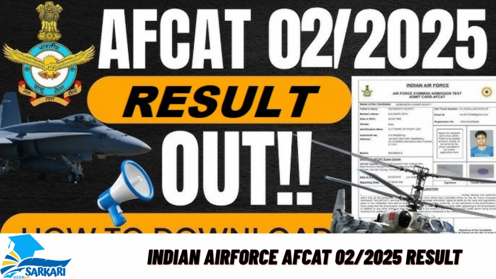 Indian Airforce AFCAT 02/2025 Result