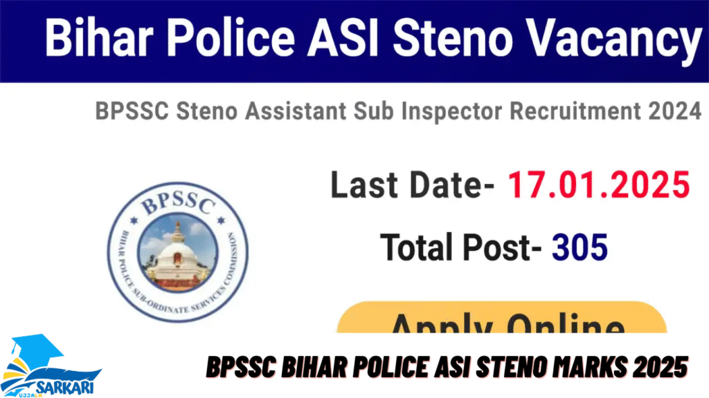 BPSSC Bihar Police ASI Steno Marks 2025