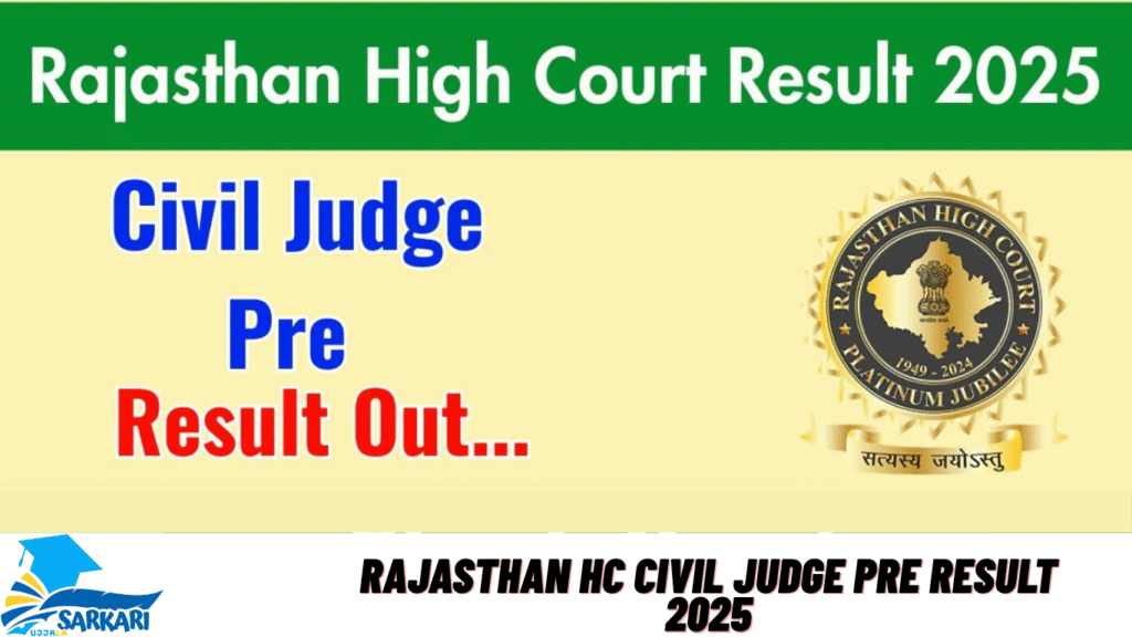 Rajasthan HC Civil Judge Pre Result 2025