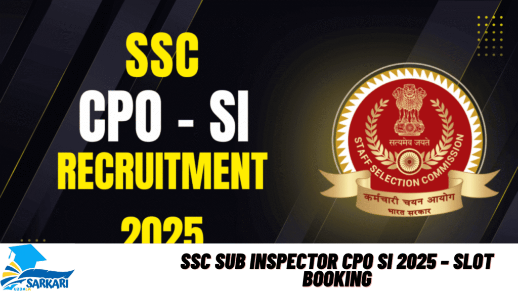 SSC Sub Inspector CPO SI 2025 – Slot Booking