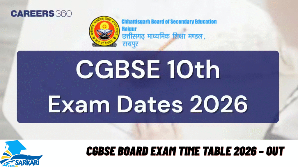 CGBSE Board Exam Time Table 2026 – Out