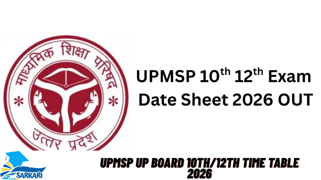 UPMSP UP Board 10th/12th Time Table 2026